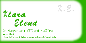 klara elend business card